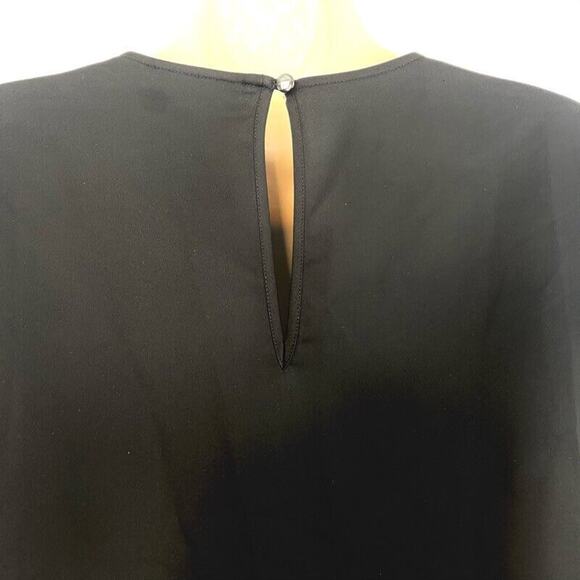 Halogen Top Womens XS Black Bell Sleeve Scoop Neck Keyhole Career Casual X-Small - Picture 5 of 9